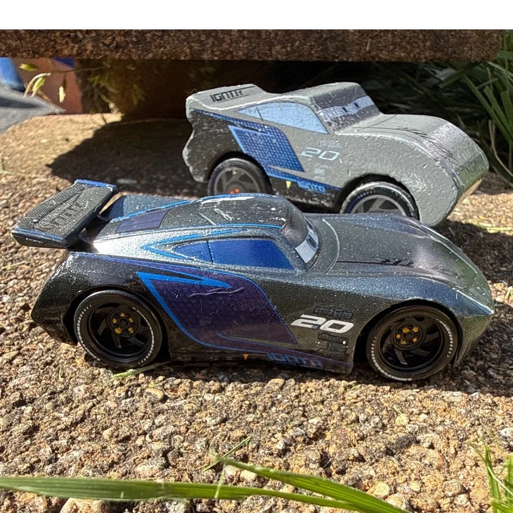 Disney Pixar Cars Jackson‎ Storm IGNTR 20 Diecast & Kidkraft Wooden Car Lot of 2